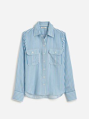 ✨NEW✨ Madewell Blue Striped Utility Pocket Button Up Shirt